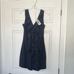Alythea Deep Blue Ruffle Mini Dress